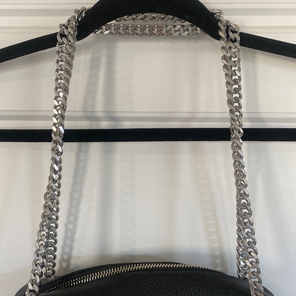 Leather Shoulder Bag with Silver Hardware - Picture 3 of 9